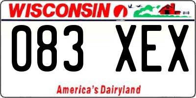 WI license plate 083XEX