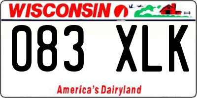 WI license plate 083XLK