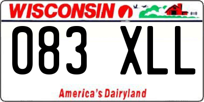 WI license plate 083XLL