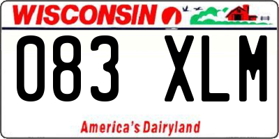 WI license plate 083XLM