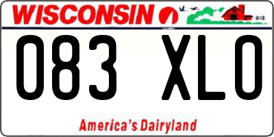 WI license plate 083XLO