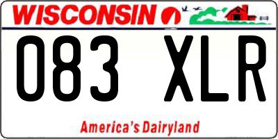 WI license plate 083XLR