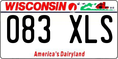 WI license plate 083XLS