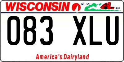 WI license plate 083XLU