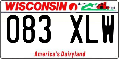 WI license plate 083XLW