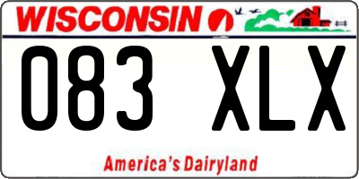 WI license plate 083XLX