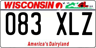 WI license plate 083XLZ
