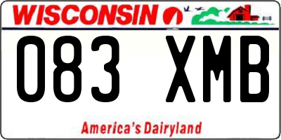 WI license plate 083XMB