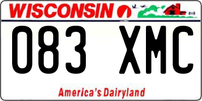 WI license plate 083XMC