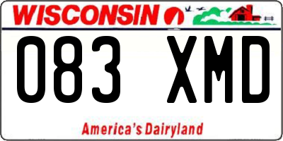 WI license plate 083XMD