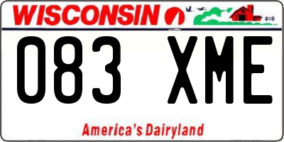 WI license plate 083XME