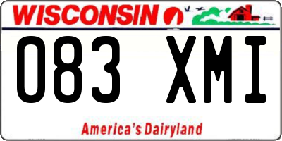 WI license plate 083XMI