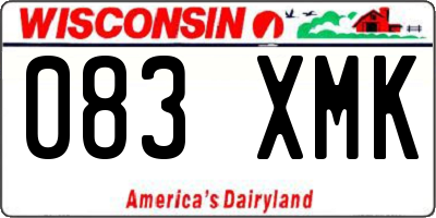 WI license plate 083XMK