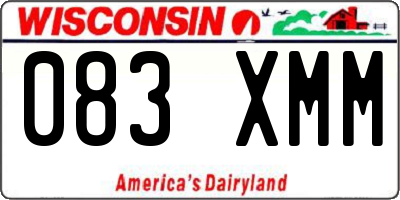 WI license plate 083XMM