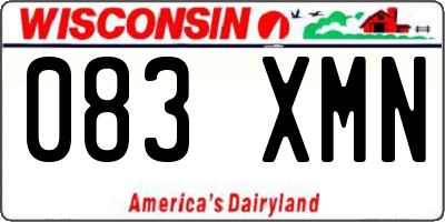 WI license plate 083XMN