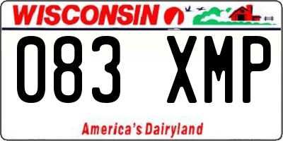 WI license plate 083XMP