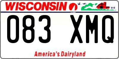 WI license plate 083XMQ