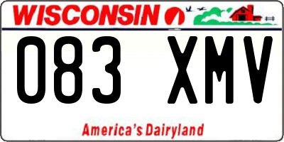 WI license plate 083XMV