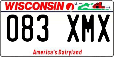 WI license plate 083XMX