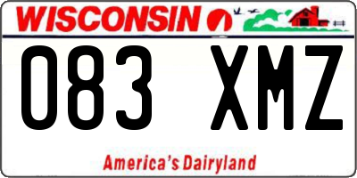 WI license plate 083XMZ