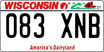 WI license plate 083XNB