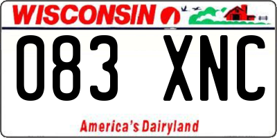 WI license plate 083XNC