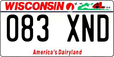 WI license plate 083XND
