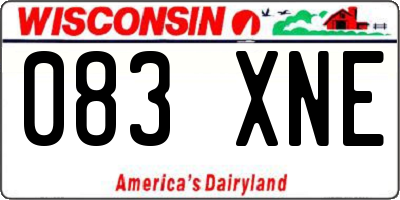 WI license plate 083XNE