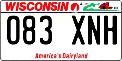 WI license plate 083XNH