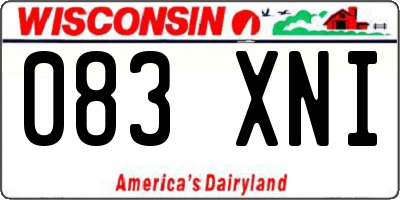 WI license plate 083XNI