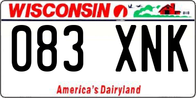 WI license plate 083XNK