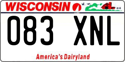 WI license plate 083XNL