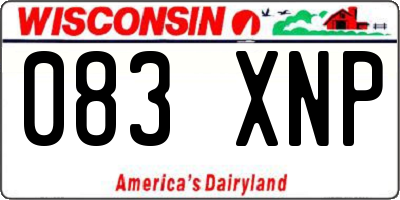 WI license plate 083XNP