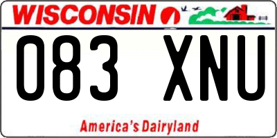 WI license plate 083XNU