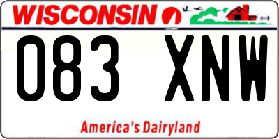 WI license plate 083XNW