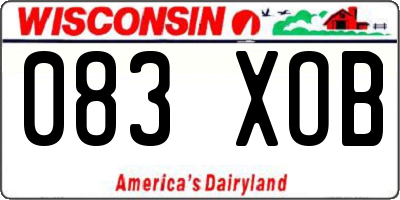 WI license plate 083XOB