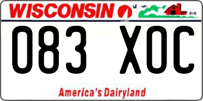 WI license plate 083XOC