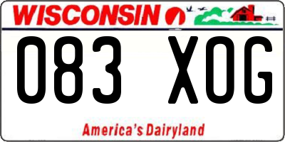 WI license plate 083XOG