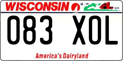 WI license plate 083XOL