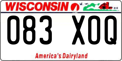 WI license plate 083XOQ