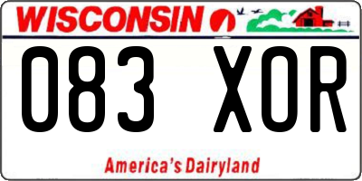 WI license plate 083XOR