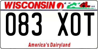 WI license plate 083XOT