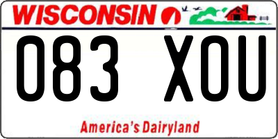 WI license plate 083XOU