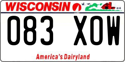 WI license plate 083XOW