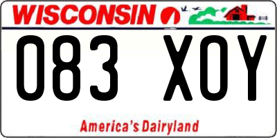 WI license plate 083XOY