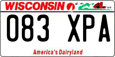 WI license plate 083XPA