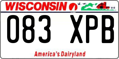 WI license plate 083XPB