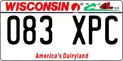 WI license plate 083XPC