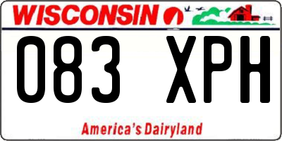 WI license plate 083XPH