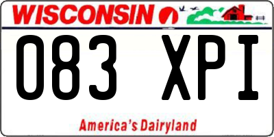 WI license plate 083XPI